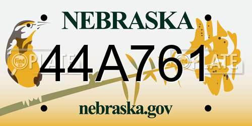 44A761 Nebraska License Plate