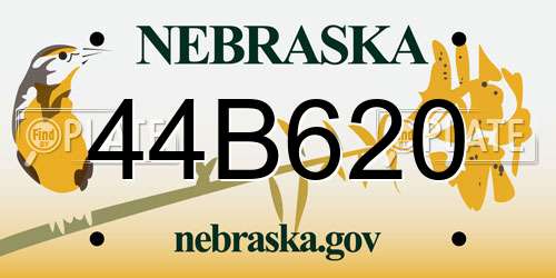 44B620 Nebraska License Plate