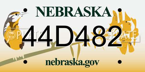 44D482 Nebraska License Plate
