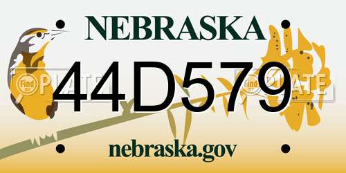 44D579 Nebraska License Plate