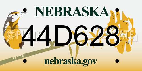 44D628 Nebraska License Plate