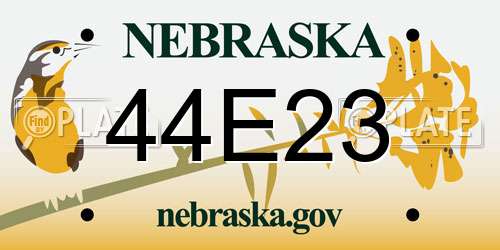 44E23 Nebraska License Plate
