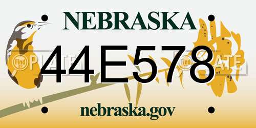 44E578 Nebraska License Plate