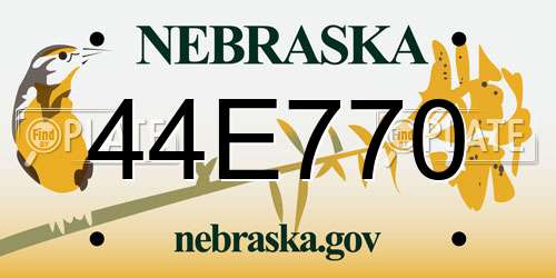 44E770 Nebraska License Plate