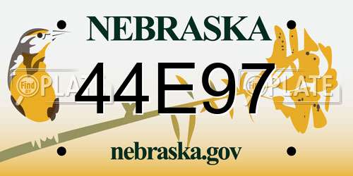 44E97 Nebraska License Plate