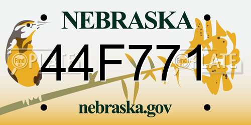 44F771 Nebraska License Plate