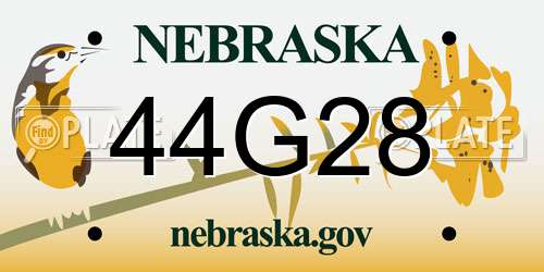 44G28 Nebraska License Plate