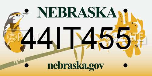 44IT455 Nebraska License Plate