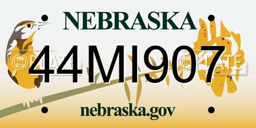 44MI907 Nebraska License Plate