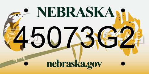 45073G2 Nebraska License Plate