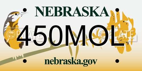 450MOL Nebraska License Plate