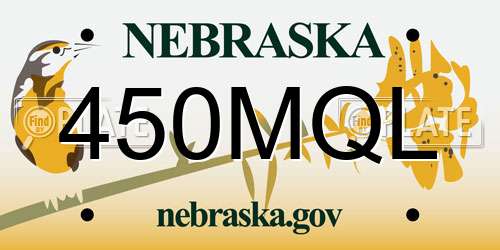 450MQL Nebraska License Plate