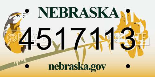 4517113 Nebraska License Plate