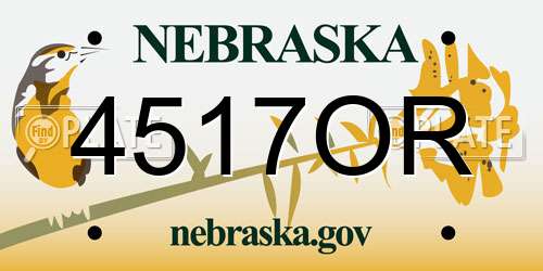 4517OR Nebraska License Plate