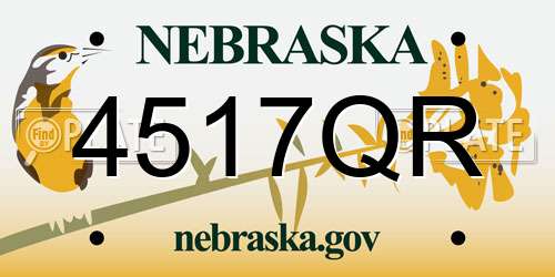4517QR Nebraska License Plate