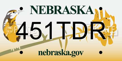 451TDR Nebraska License Plate
