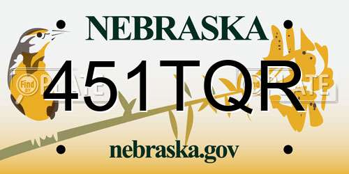 451TQR Nebraska License Plate