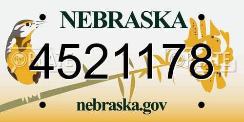 4521178 Nebraska License Plate