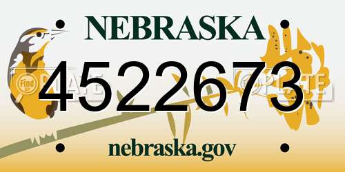 4522673 Nebraska License Plate