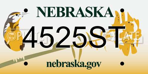 4525ST Nebraska License Plate