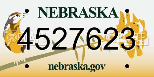 4527623 Nebraska License Plate