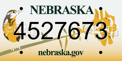 4527673 Nebraska License Plate