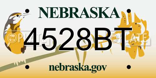 4528BT Nebraska License Plate