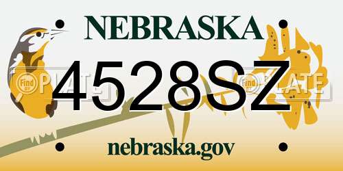 4528SZ Nebraska License Plate