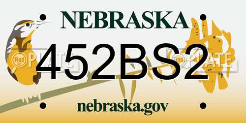 452BS2 Nebraska License Plate