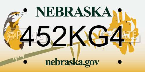 452KG4 Nebraska License Plate