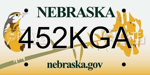 452KGA Nebraska License Plate