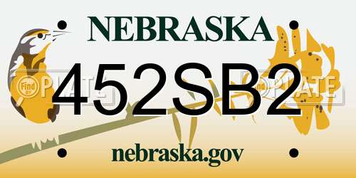452SB2 Nebraska License Plate