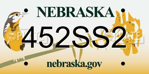 452SS2 Nebraska License Plate
