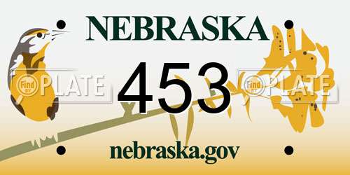453 Nebraska License Plate