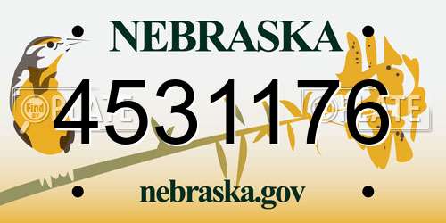 4531176 Nebraska License Plate