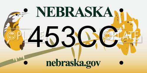 453CC Nebraska License Plate