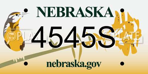 4545S Nebraska License Plate