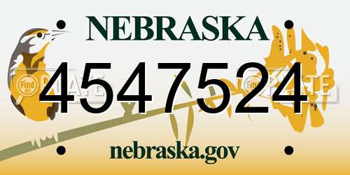 4547524 Nebraska License Plate