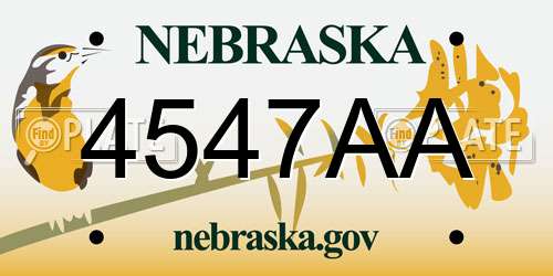 4547AA Nebraska License Plate