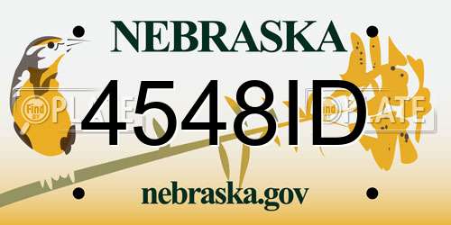 4548ID Nebraska License Plate