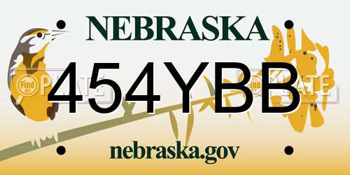 454YBB Nebraska License Plate