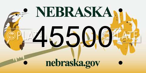 45500 Nebraska License Plate