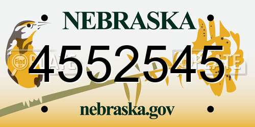 4552545 Nebraska License Plate