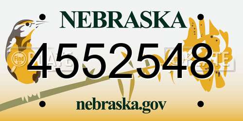4552548 Nebraska License Plate