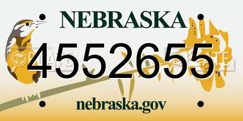 4552655 Nebraska License Plate