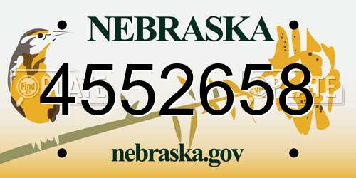 4552658 Nebraska License Plate