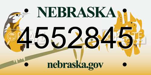 4552845 Nebraska License Plate