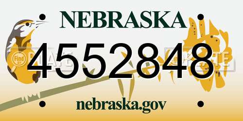 4552848 Nebraska License Plate