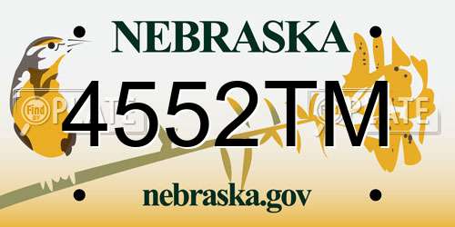 4552TM Nebraska License Plate