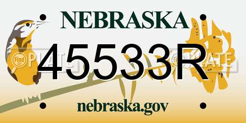45533R Nebraska License Plate